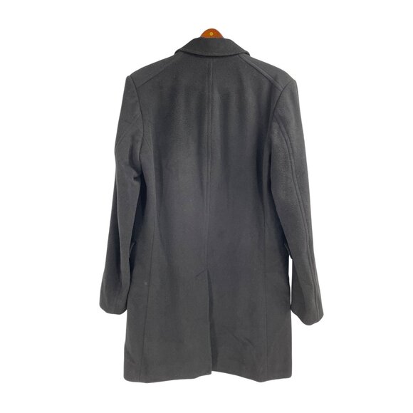Banana Republic Mens Medium Wool Cashmere Blend Overcoat Classic Black Winter - Picture 2 of 8